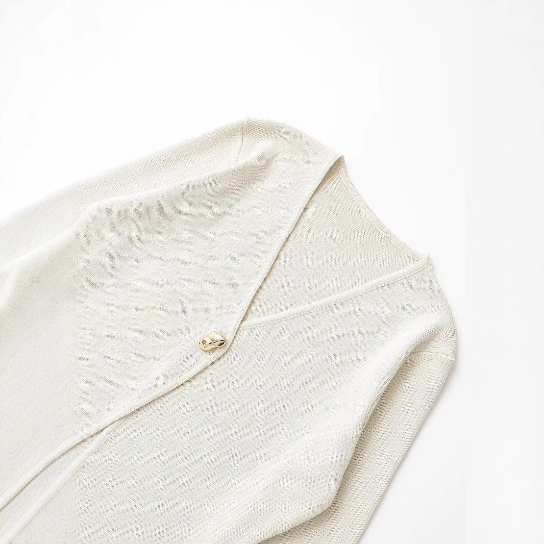 Kvinnors Cardigan V-Hals Mjuk Stickad Komfortabel Design-3