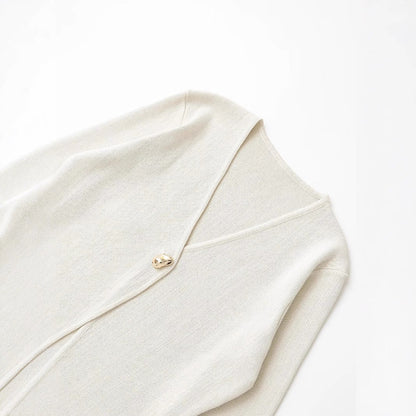 Kvinnors Cardigan V-Hals Mjuk Stickad Komfortabel Design-3