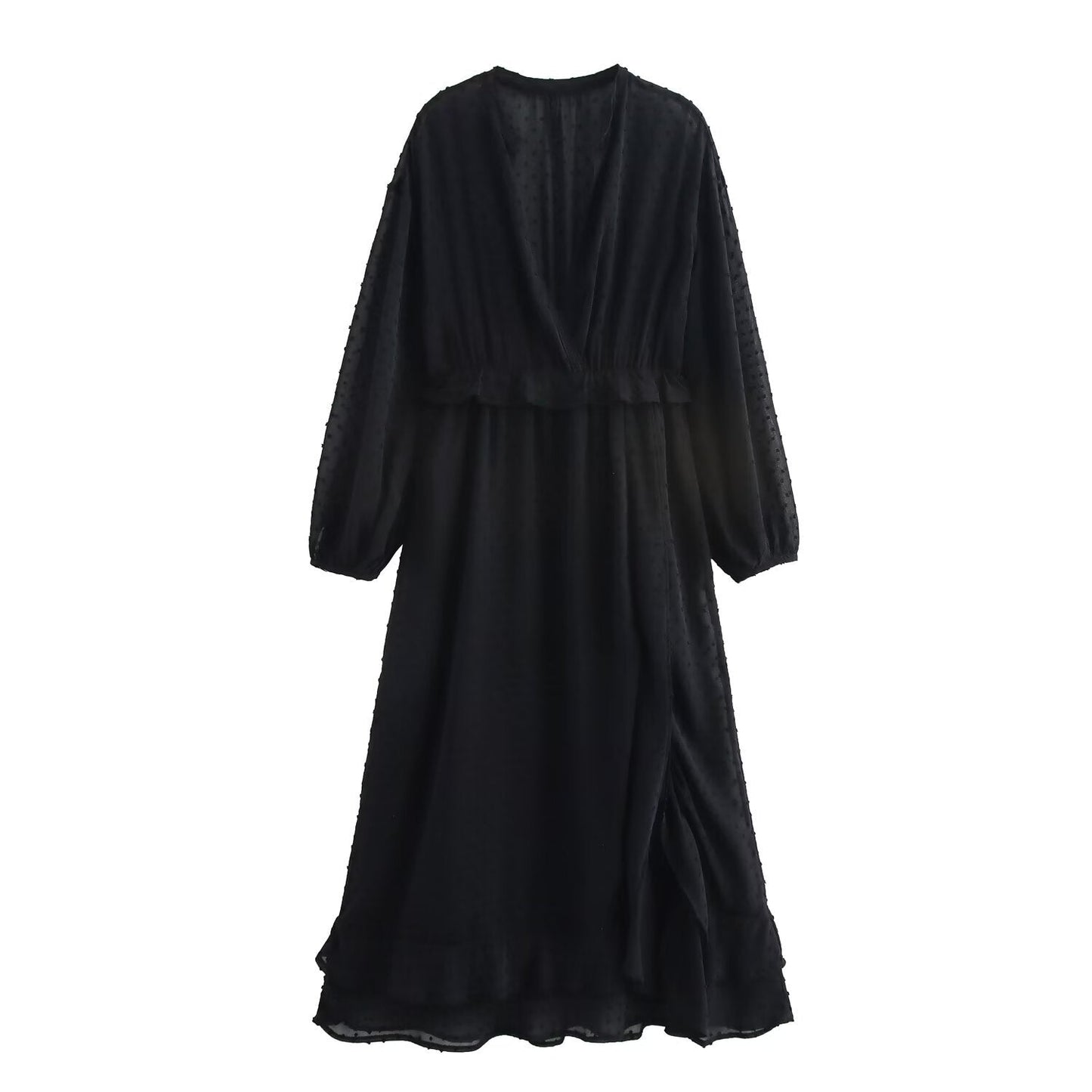 Damklänning V-ringad A-linjeformad Transparent Tyll 1