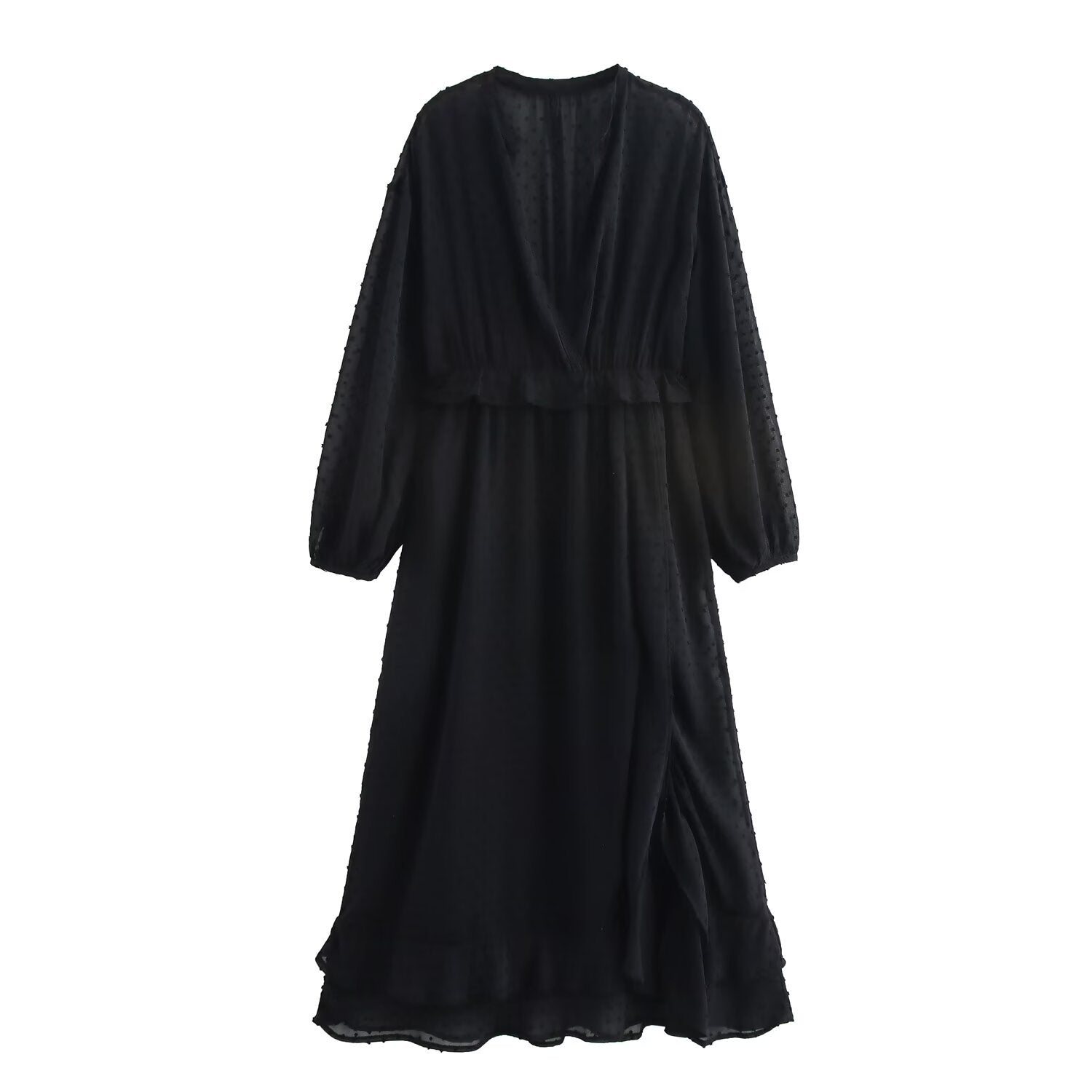 Damklänning V-ringad A-linjeformad Transparent Tyll 1