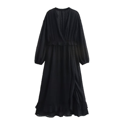 Damklänning V-ringad A-linjeformad Transparent Tyll 1