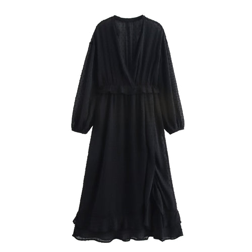 Damklänning V-ringad A-linjeformad Transparent Tyll 1