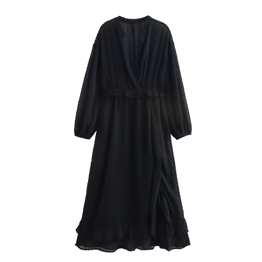 Damklänning V-ringad A-linjeformad Transparent Tyll 1