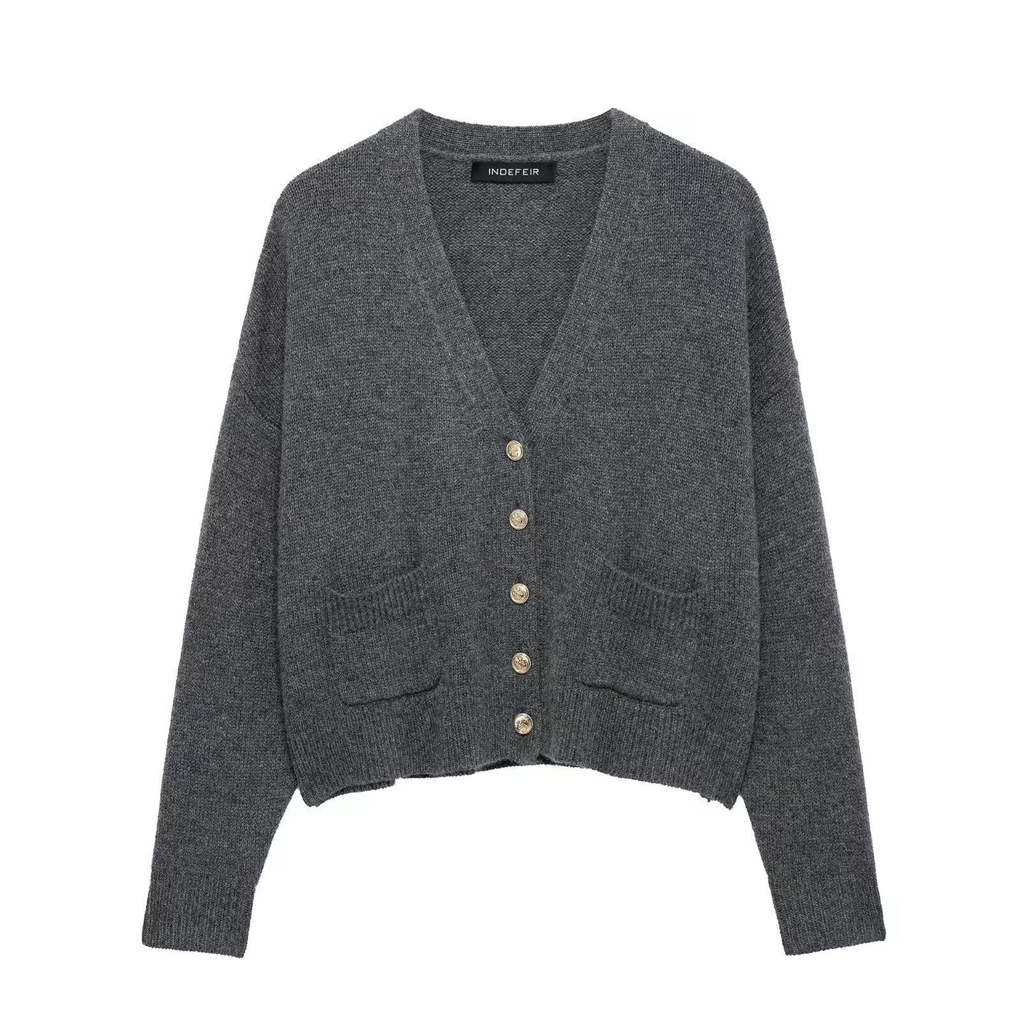 Variant image for Dam Strickjacka Monokrom V-ringad 100% Akryl-1