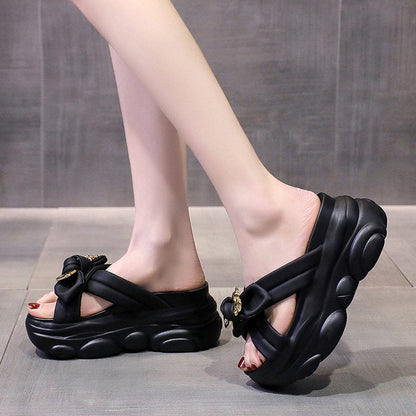 Dam Wedge Pantolett Slingdesign Syntetiskt Läder Ergonomisk Fotbädd-3