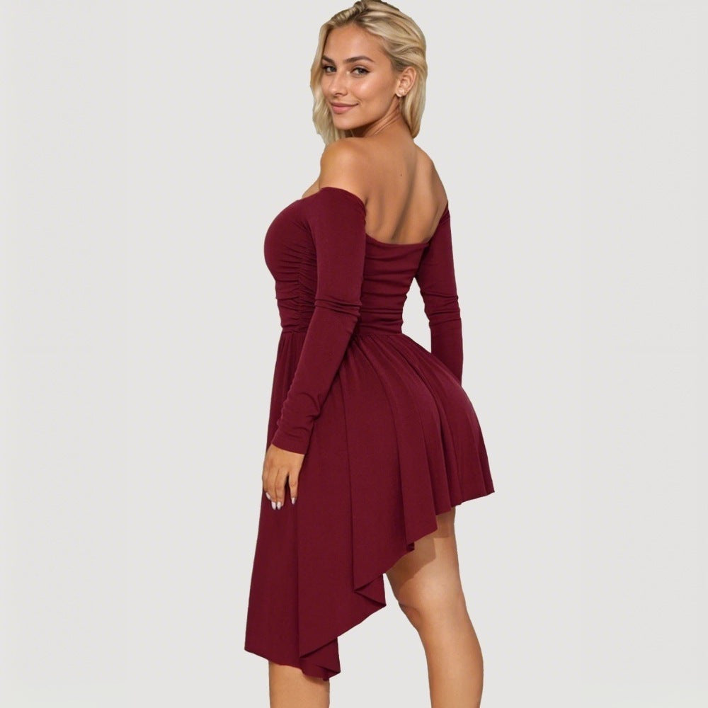 Kvinna Midi Kjol Hög Midja A-Line Polyester-3