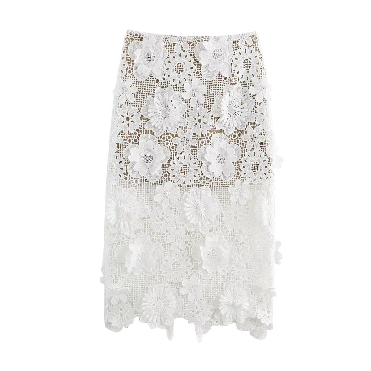 Dam Asymmetrisk Blus Trekvartsärmar Polyester 4