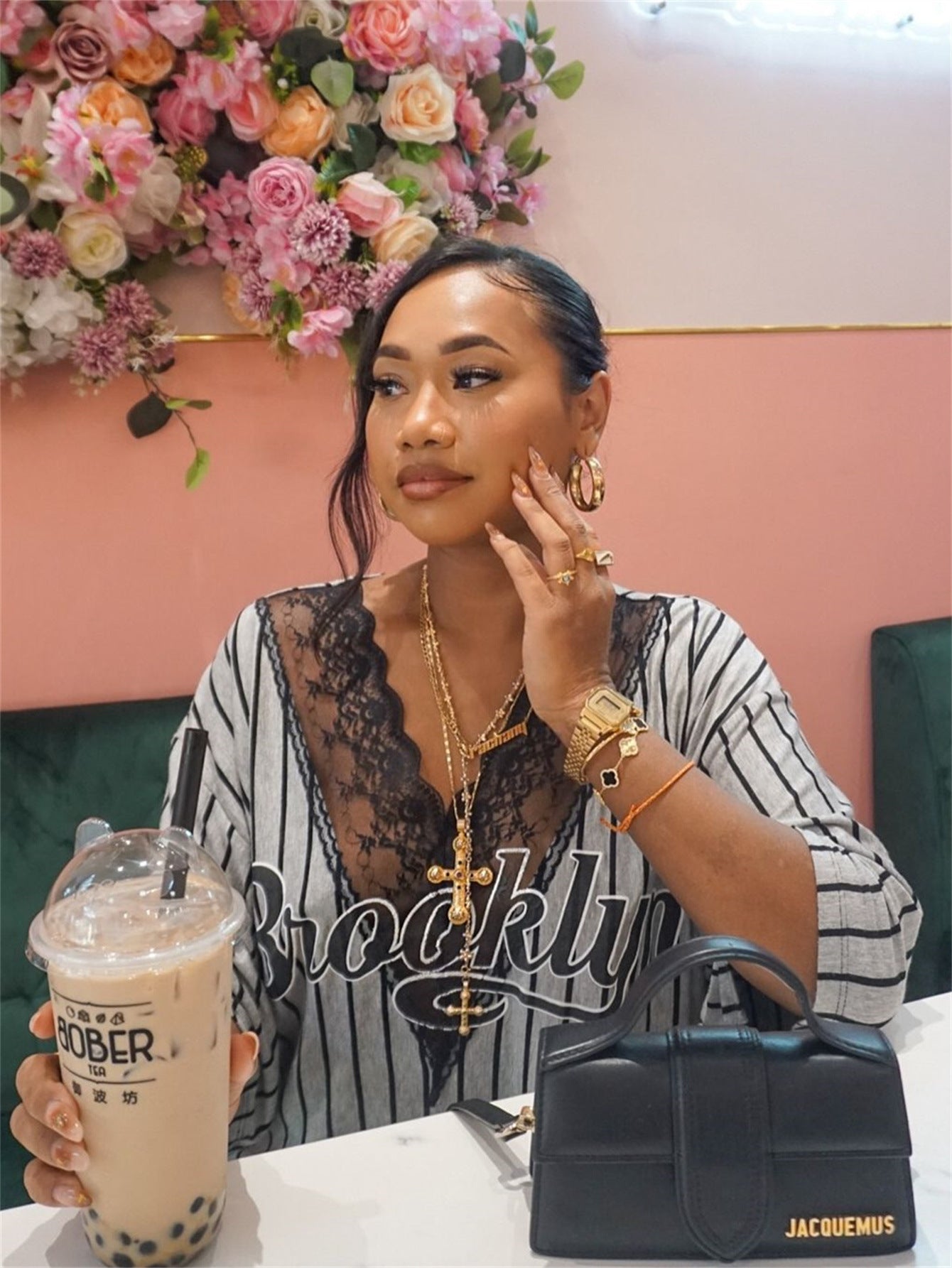 Dam T-shirt V-ringad Polyester Trendig Stil Komfortabel Passform-4