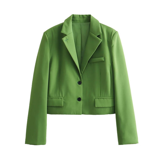 Damjacka i Polyester med Lång Ärme och Dekorativa Detaljer-1