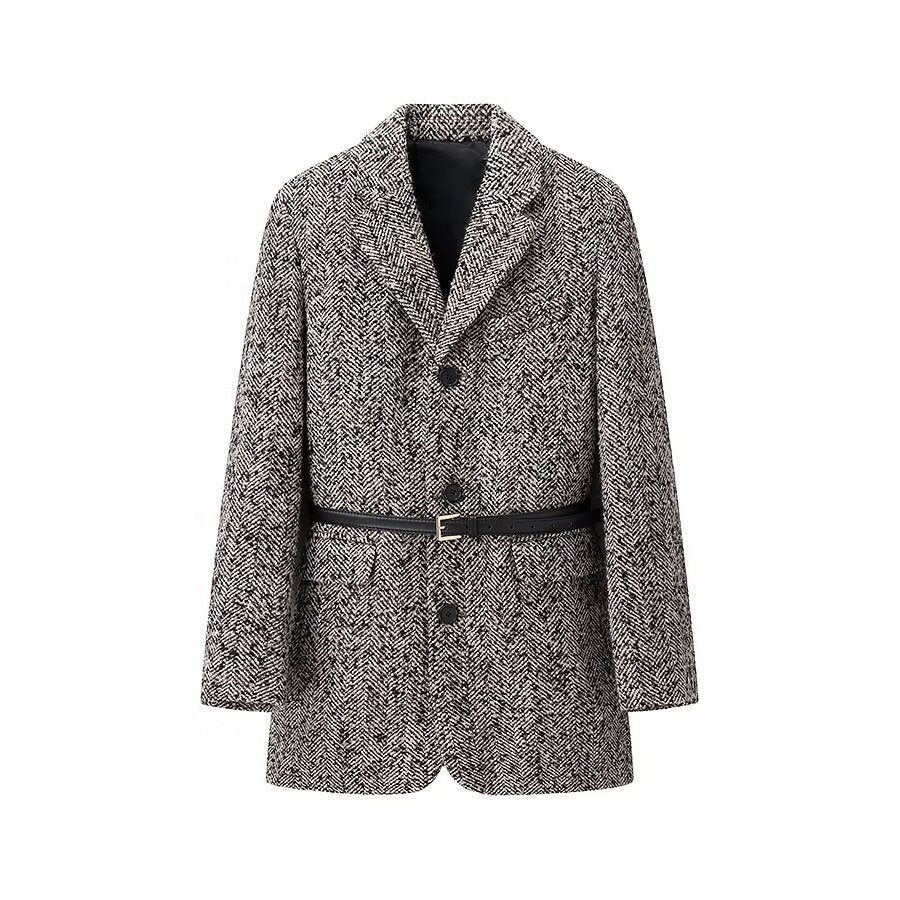 Damjacka Houndstooth Blazer Skräddarsydd Snitt med Bälte 1