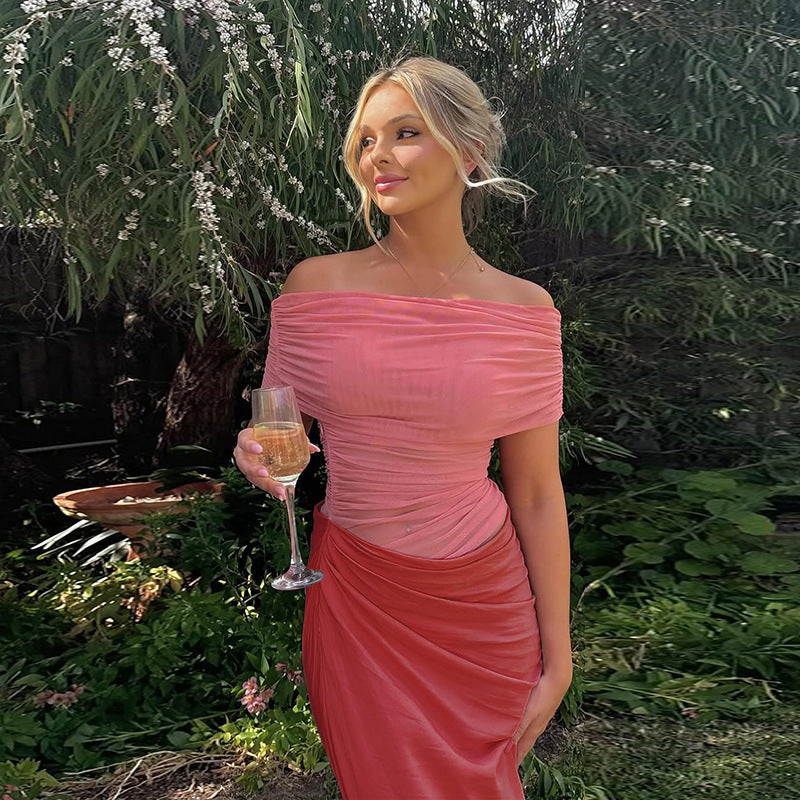 Kvinnors Aftonklänning Draperad Elastisk Tyget 1