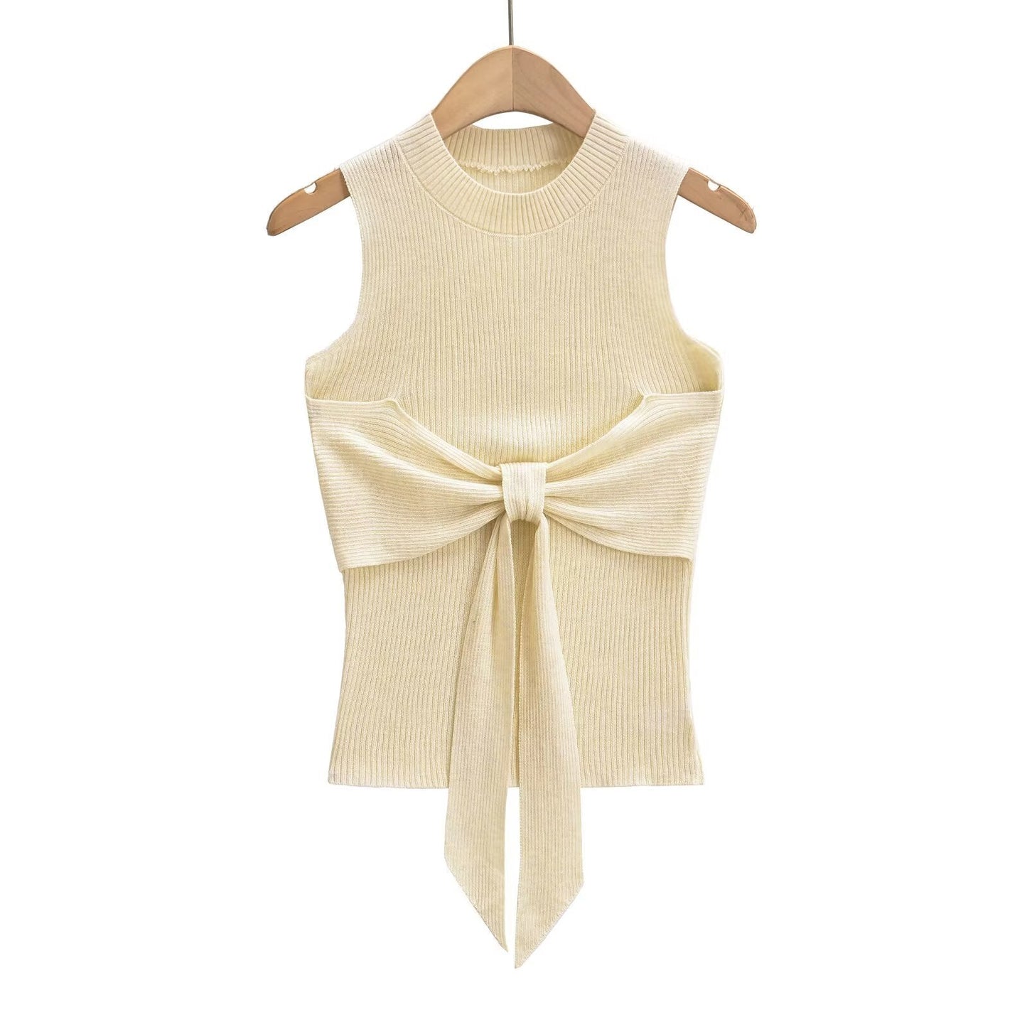 Kvinnors Topp med Dekorativ Slingdesign – Andningsbart Tyg, Ribbstickad Struktur, Figurförbättrad Passform 8