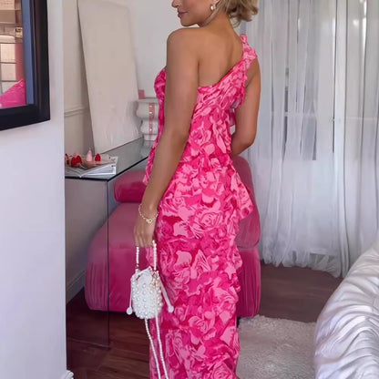 Dam A-linje Klänning Chiffong Lång Ärmlös Elegant-3