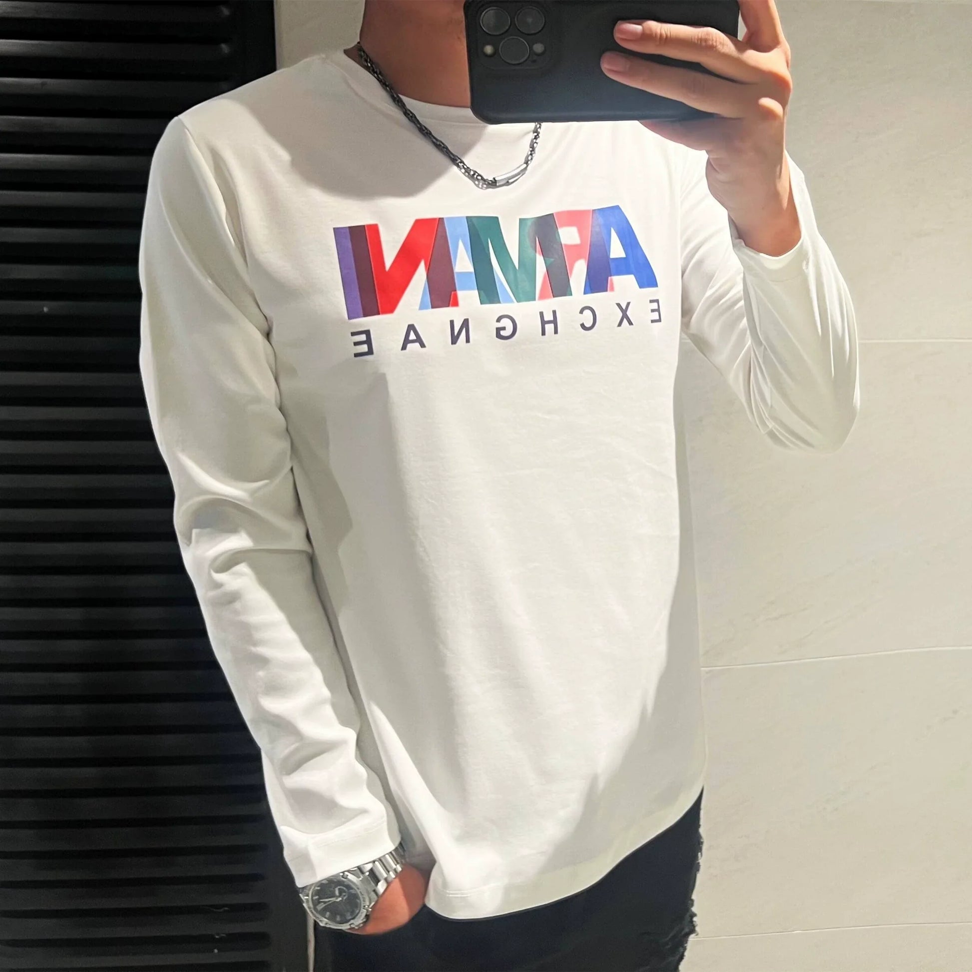 Variant image for Unisex Long Sleeve T-Shirt Cotton Round Neck-1