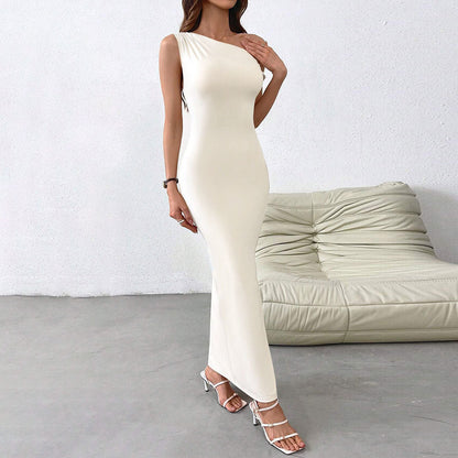 Kvinna Lång Kjol Asymmetrisk Polyester-5