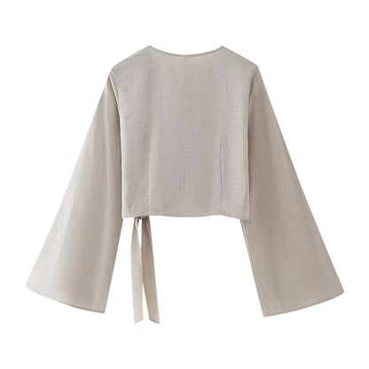 Kvinnors Byxor Set Loop Stil Långärmad Högkvalitativt Tyg-3