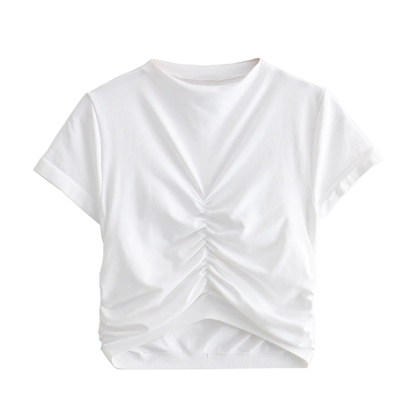 Kvinnors Wrap Top Hög Krage Andningsbart Tyg-1