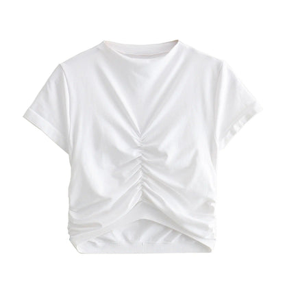 Kvinnors Wrap Top Hög Krage Andningsbart Tyg-1