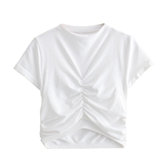 Kvinnors Wrap Top Hög Krage Andningsbart Tyg-1