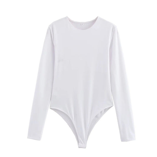 Kvinnors Bodysuit Långärmad Elegant Mjuk Tyg 1
