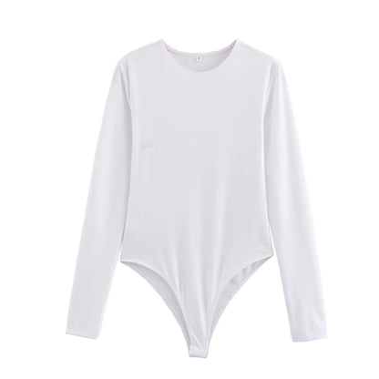 Kvinnors Bodysuit Långärmad Elegant Mjuk Tyg 7
