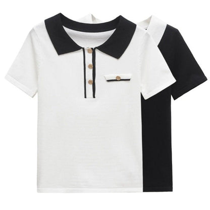 Kvinnors Poloshirt Modern Design Bomull Elegant Komfort 2