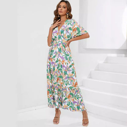 Damklänning A-Line Viskos för Strandsemester-4