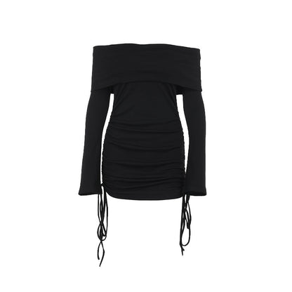 Kvinnors Off-Shoulder Miniklänning med Rüsch-detaljer i Högkvalitativt Tyg 6