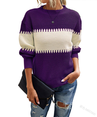 Variant image for Dam Sweatshirt Långärmad Rundhals Akryl Trendig Tjocktröja-11