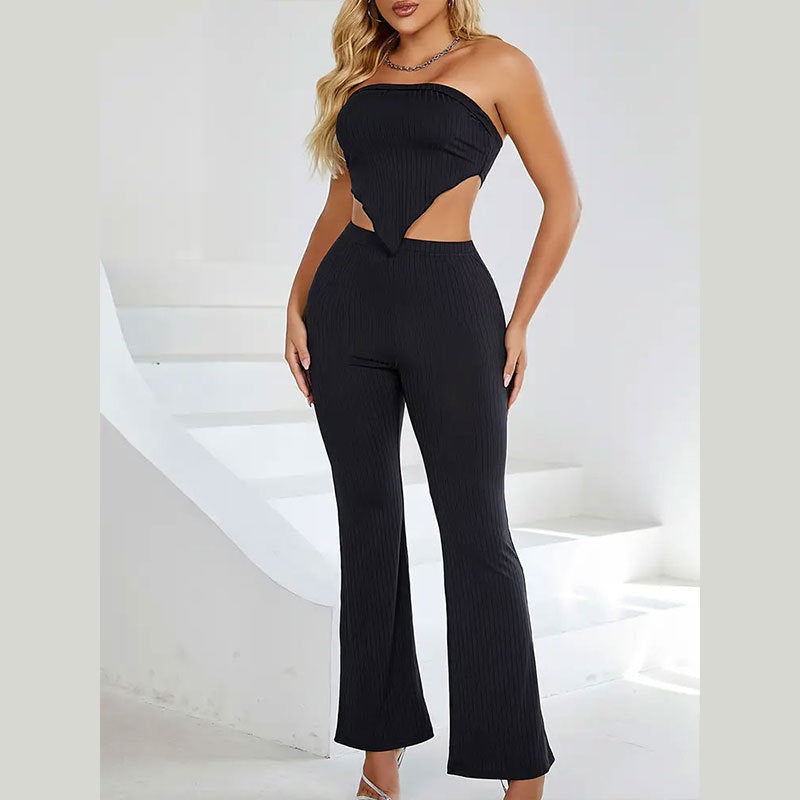 Dams Jumpsuit Asymmetrisk Design Elastiskt Tyg-1