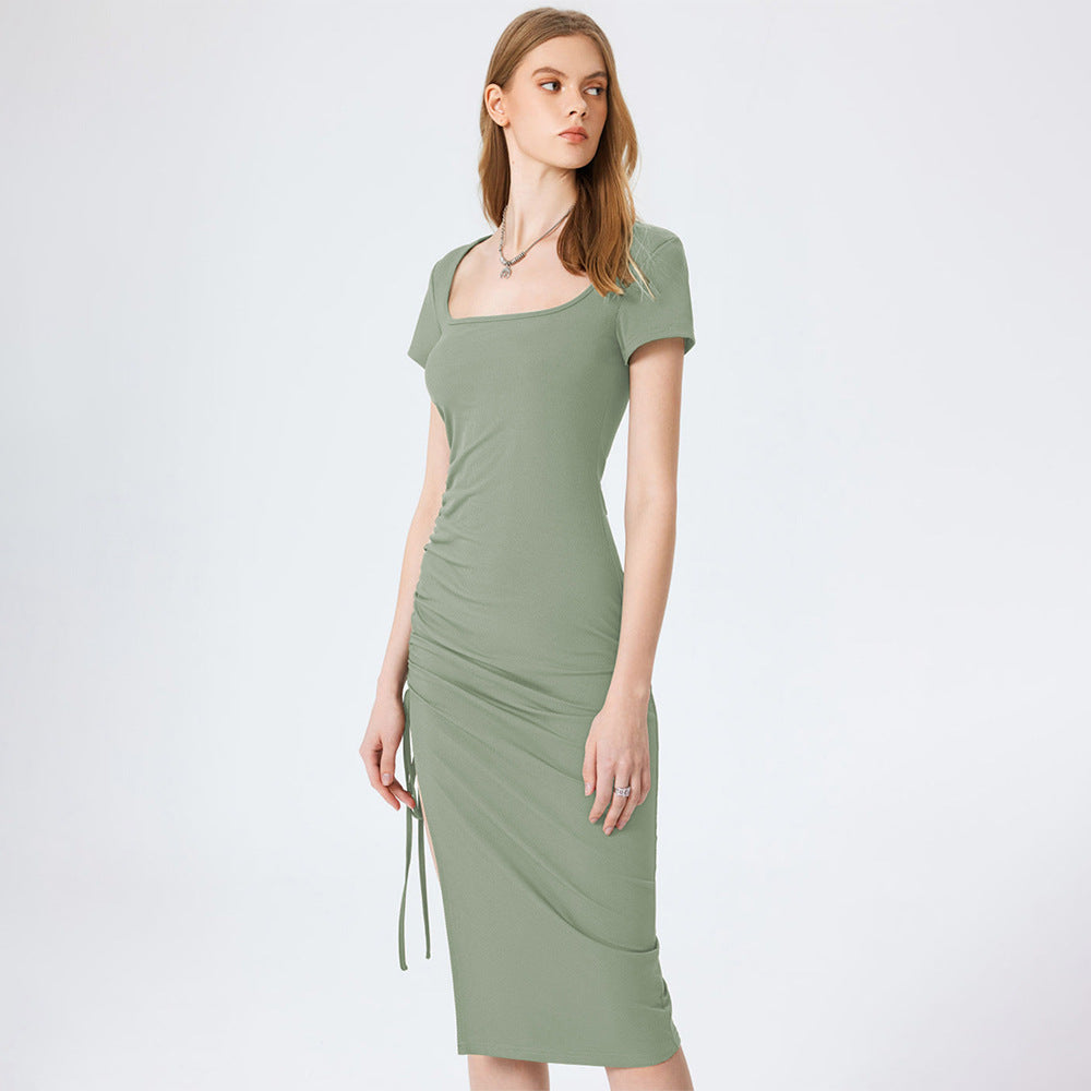 Dam Bodycon Kjol Midi Polyester med Sidoslits-5