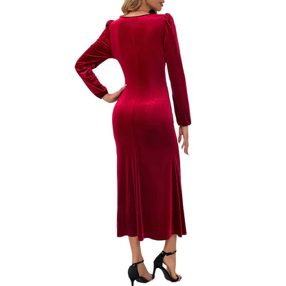 Variant image for Dam Bodycon Kjol Lång Monokrom V-Hals Högkvalitativt Tyg-1