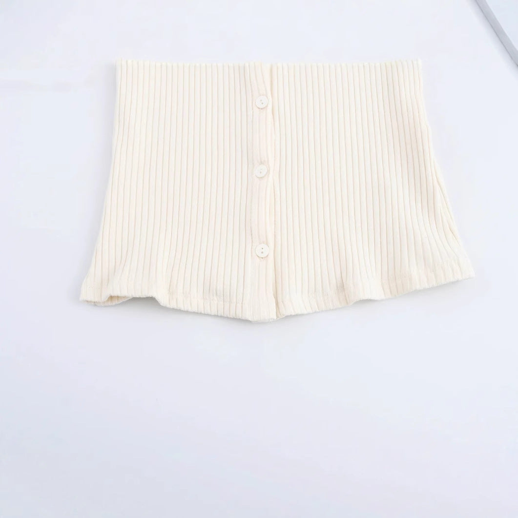 Kvinnors Cardigan Rüsch Detaljer Justerbart Band Bomull-4