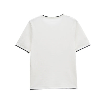 Dam T-Shirt Cirkulär Halsringning 100% Bomull Casual Stil 2