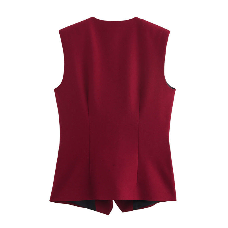 Kvinnors Långa Byxor med Dekorativ Väst Satin Elegant 4