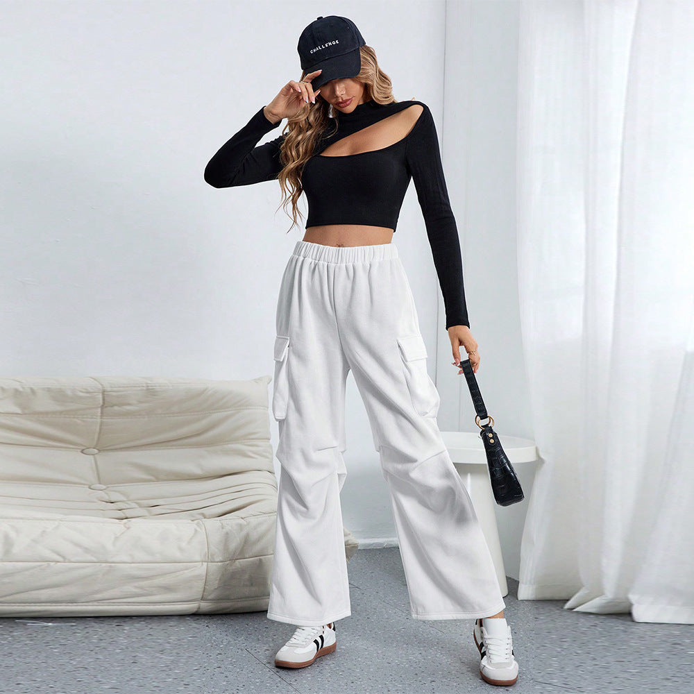 Snygga Byxor Dam med Bred Benstil – Mjuk Tyg, Avslappnad Passform och Praktiska Fickor 5