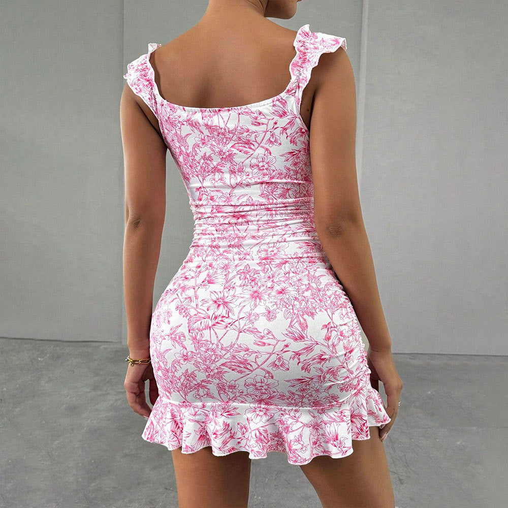 Vit Kort Kjol med Blommönster för Kvinna – Bodycon Passform i Polyester, Perfekt för Vardag och Fest 3