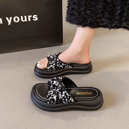 Dam Sandaler Glittrande Design Ergonomisk Fotbädd 2