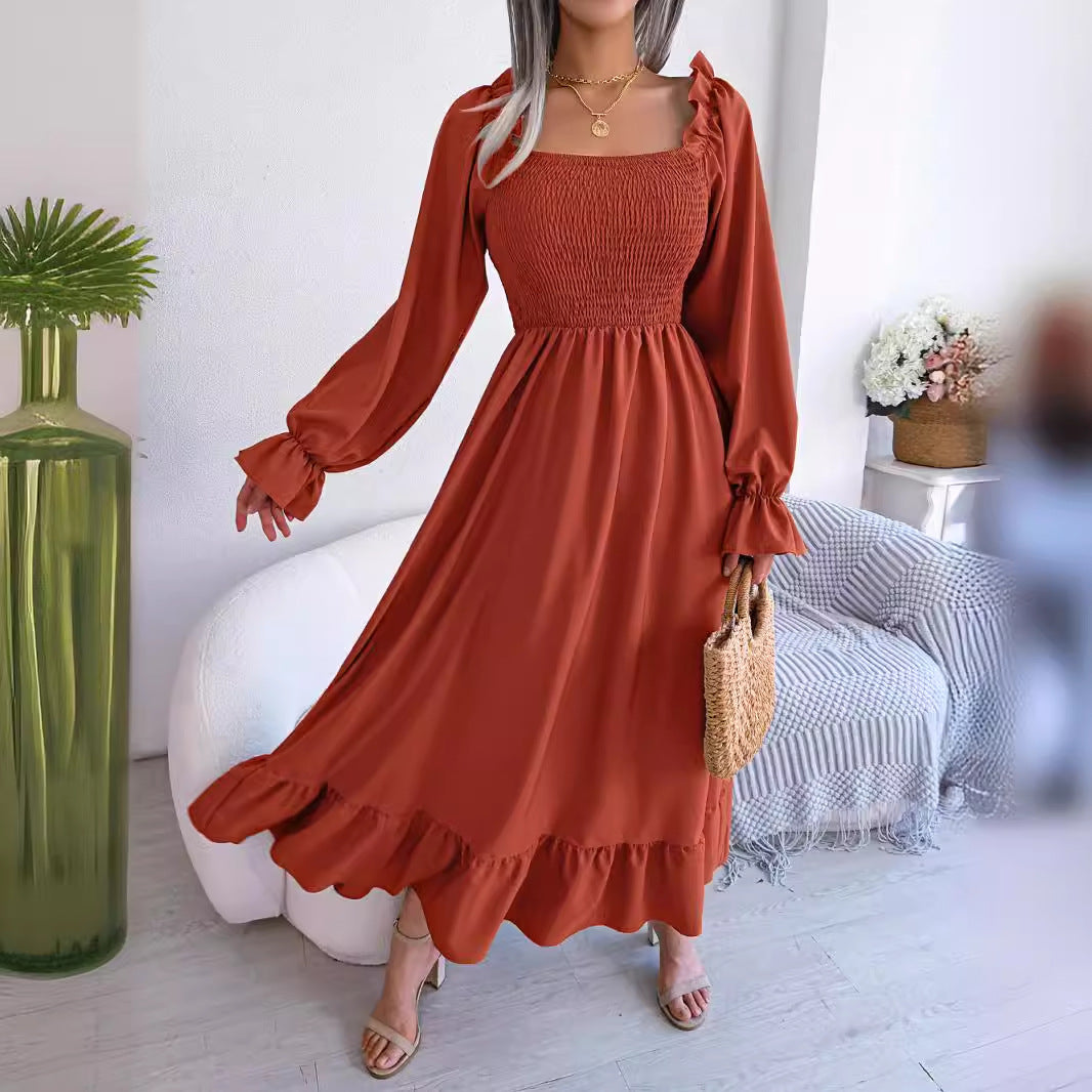 Damklänning A-linjeformad Fyrkantig Halsringning Chiffon 5