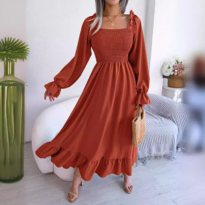 Damklänning A-linjeformad Fyrkantig Halsringning Chiffon 5