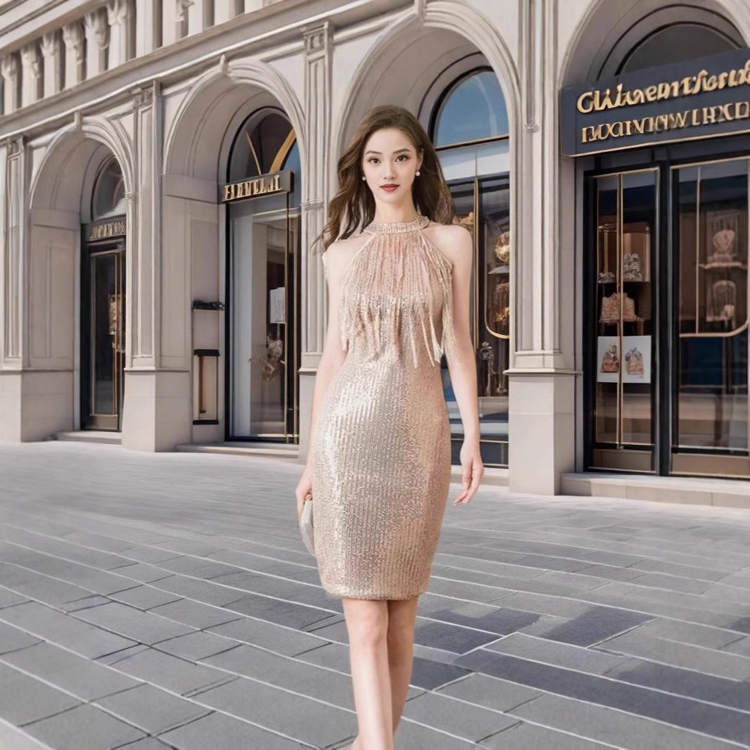 Kvinnors Midi Klänning Ärmlös A-Line Polyester-4