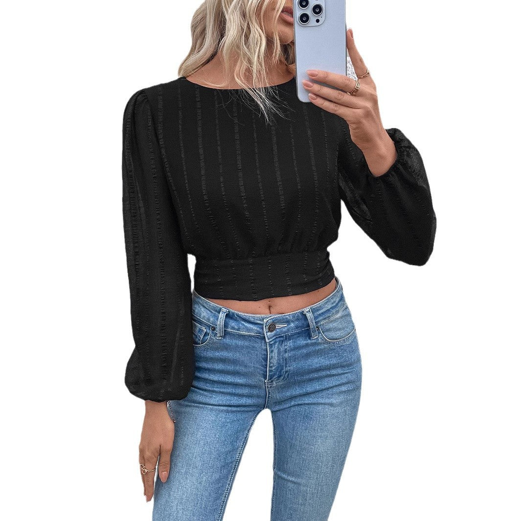 Dam Chiffongtröja Blommig Slim Fit Långa Ärmar-5