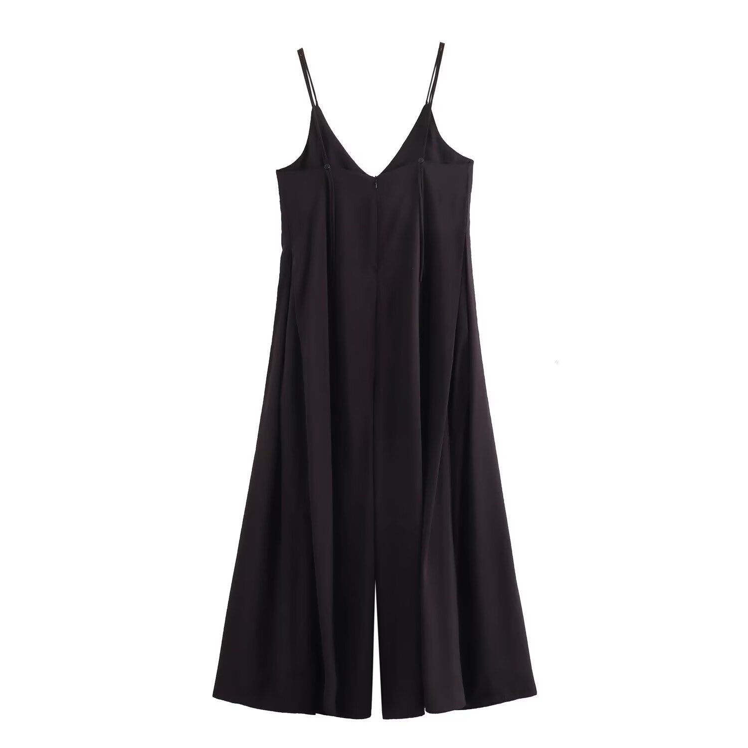 Dam Jumpsuit Ärmlös V-hals Patchwork Polyester-2