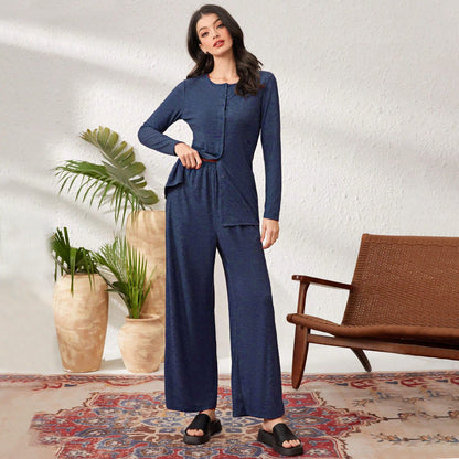 Kvinnors Långa Byxor Minimalistisk Högkvalitativt Tyg-2