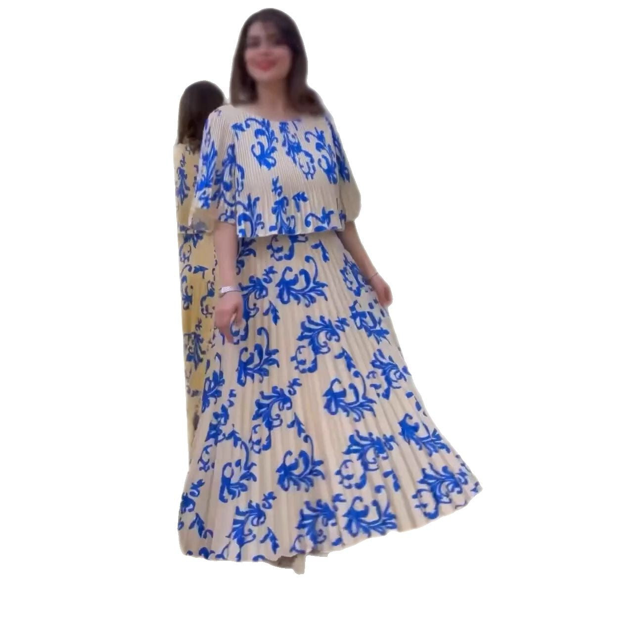 Dam Tvådelad Sättning Kortärmad Topp Polyester Spandex-4