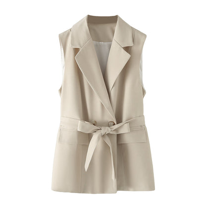 Kvinnors Byxdress Monokrom Långärmad Topp Högkvalitativt Tyg-4