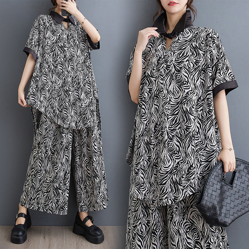 Kvinnors Blommig Skjorta med Elastisk Midja Polyester Tre Fjärdedel Ärmar-3