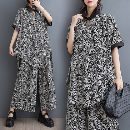 Kvinnors Blommig Skjorta med Elastisk Midja Polyester Tre Fjärdedel Ärmar-3