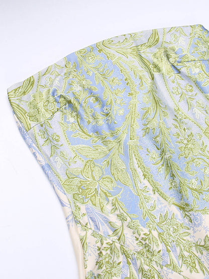 Maxiklänning Dam Stropplös Blommönster Polyester med Slits-3
