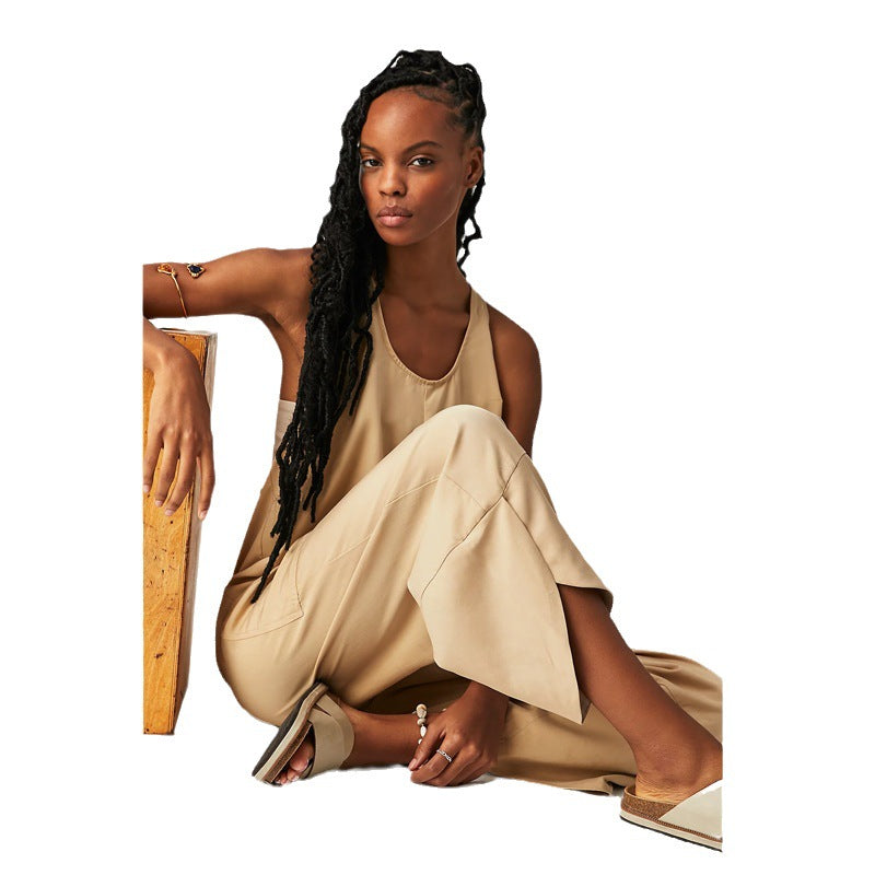 Dam Byxor Retro Stil Högkvalitativt Tyg Lös Midja-6